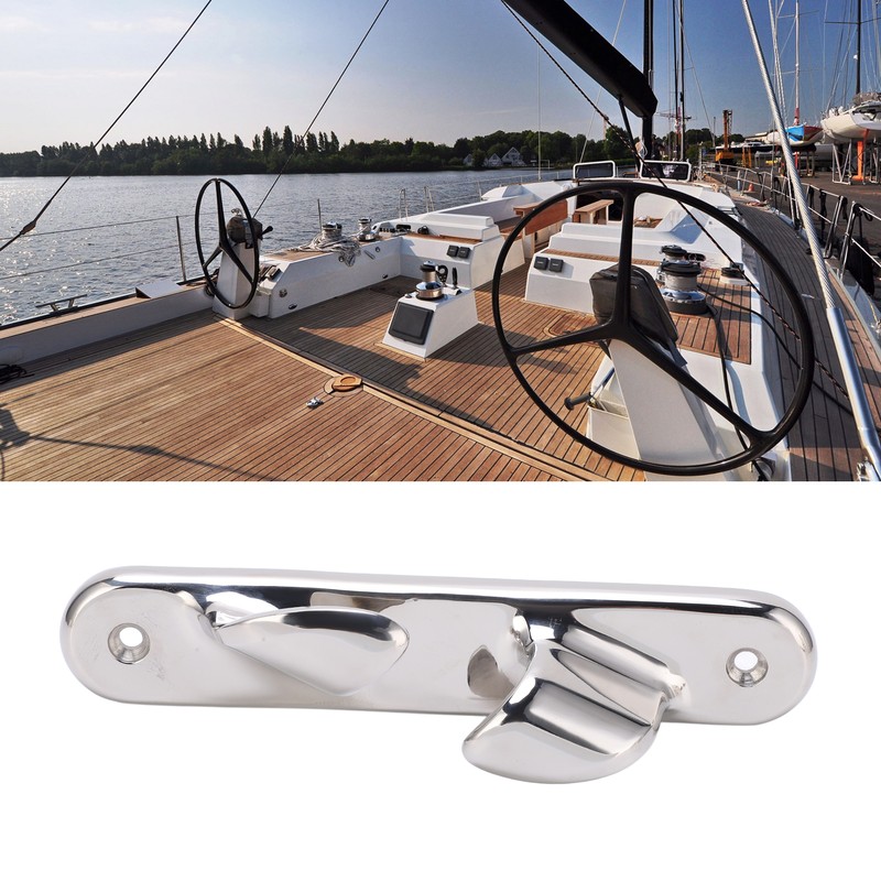 10in Bow Cleat 316 Stainless Steel Polished Mirror Finish Anchoring