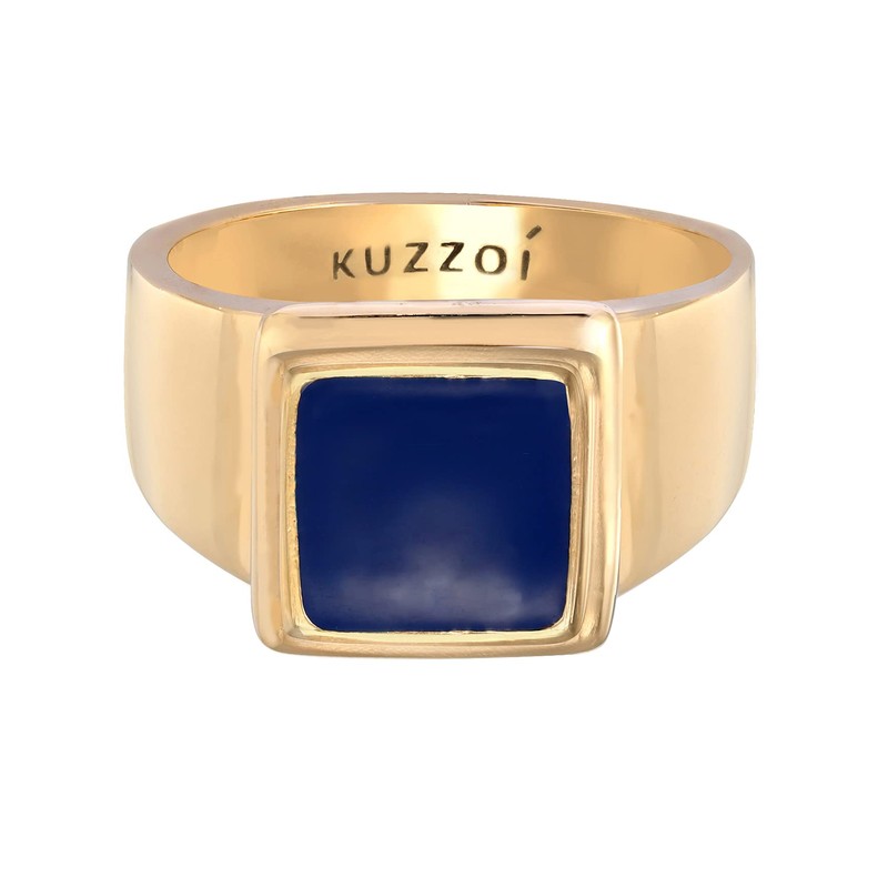 Kuzzoi 0607471521 Men's Signet Ring Solid (14 mm) Wide in