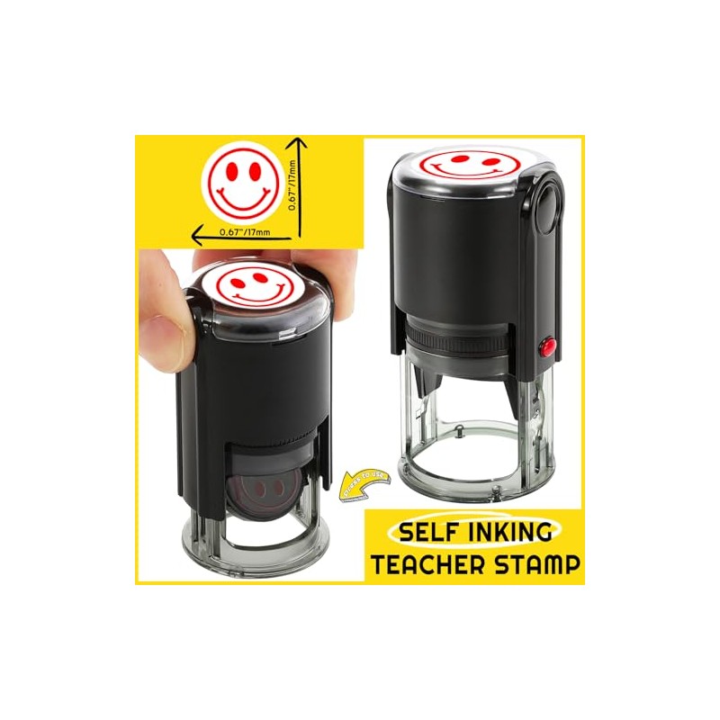 Smiley Face Stamps for Classroom Grading Self-Inking Happy Face Stamp