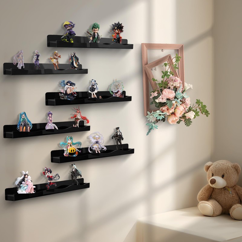 SOVQUEST Nail Polish Wall Rack 15 Inch 6 Pack Acrylic