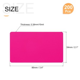 MECCANIXITY 200 Pack Blank PVC Cards 15mil ID Blank Credit Cards Waterproof & Double Sided Printing for ID Badge Printer, Graphics Pink