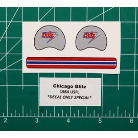 1984 Chicago Blitz USFL Football Gumball Helmets *DIECUT DECALS ONLY* Custom
