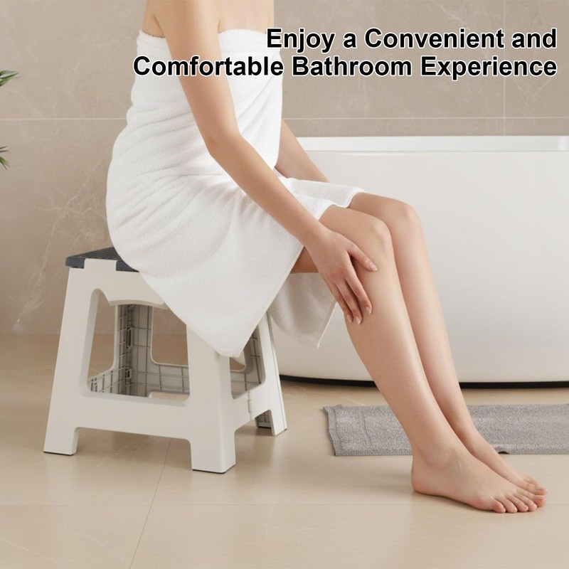 Foldable Shower Stool for Shaving Legs, Plastic Foot Rest Stools