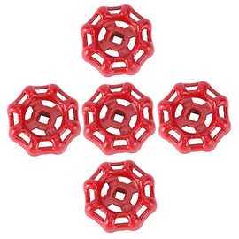 Operitacx Gate Valve Handle 5pcs Red Cast Iron Easy Opening and Closing Professional Design