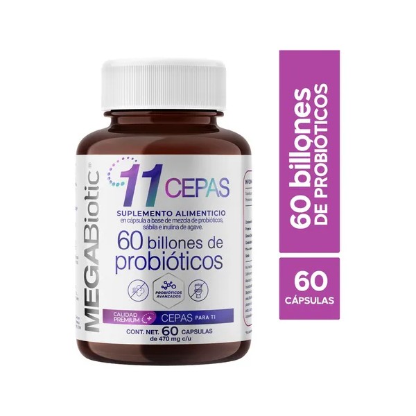 Probioticos 11 Cepas De 60 Billones Megabiotic 60 Capsulas