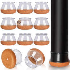 Chair Leg Floor Protectors Round Chair Leg Protectors for Hardwood Floors Silicone Caps Felt Furniture Leg Pads Covers Non Slip Reduce Noise 16 Pack Clear Round X-Large Fit 1-1/2" ~ 2" (38~50mm)