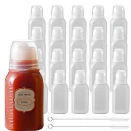 20 Pack 3.3oz Condiment Squeeze Bottles, Squeeze Bottles for Sauces, Salad Dressing Container, Ketchup Bottles Squeeze,Olive Oil Dispenser For Camping Condiment Containers BBQ Sauce, Oil Bottles