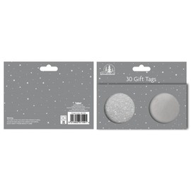 Tallon (7109) Festive Wonderland Round Christmas Gift Tags Silver - Pack of 30