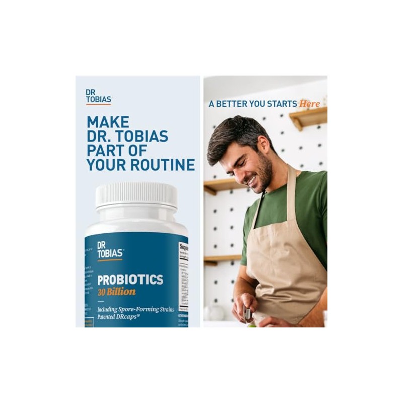 Dr. Tobias Probiotics 30 Billion CFU, Delay Release, Shelf Stable,