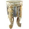 GURU SHOP Flower Bench, Stool, Tripod Side Table, Decorative Elephants