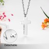 Cremation Cross Necklace for Ashes Stainless Steel Cross Urn Pendant