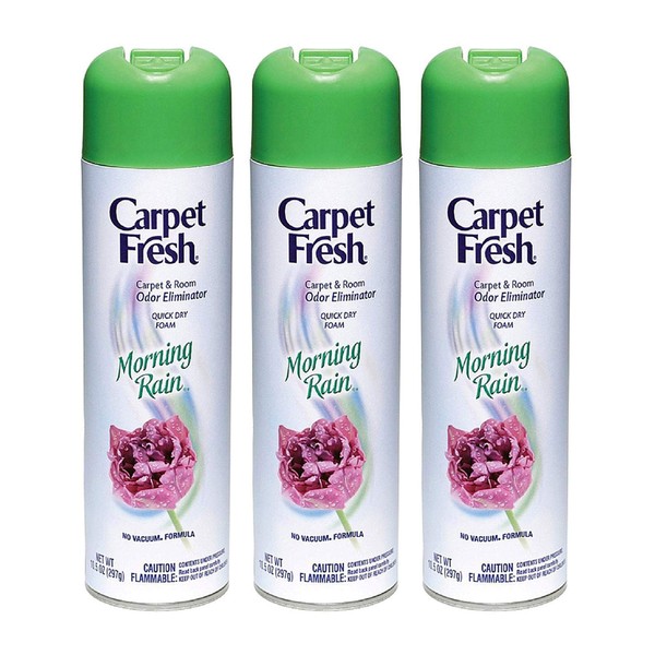 Carpet Fresh No Vacuum Freshener and Deodorizer Spray, Morning Rain (3 Pack)