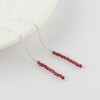 Natural Red Garnet Earrings, Dainty Threader Pair, Gemstone Beads, Birthstone