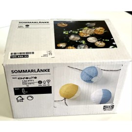 IKEA New IKEA SOMMARLANKE Led String Light With 24 Lights 105.446.33 Blue Yellow