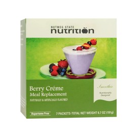 Nutmeg State Nutrition - High Protein Meal Replacement Smoothie Mix, Low Calories, 15g Protein, Low Fat, 7 Servings Per Box (Berry Creme)