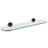 JQK Bathroom Glass Shelf Black, Tempered Glass Shower Storage 20