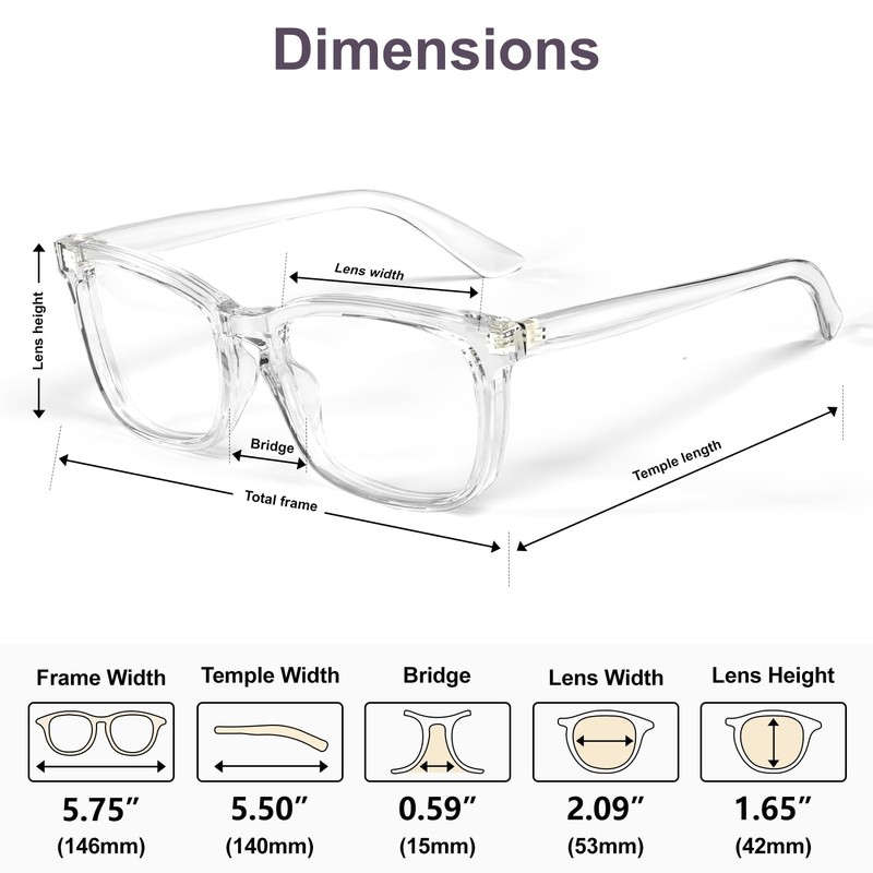 VISOONE Blue Light Blocking Glasses Square with Anti Computer Glare