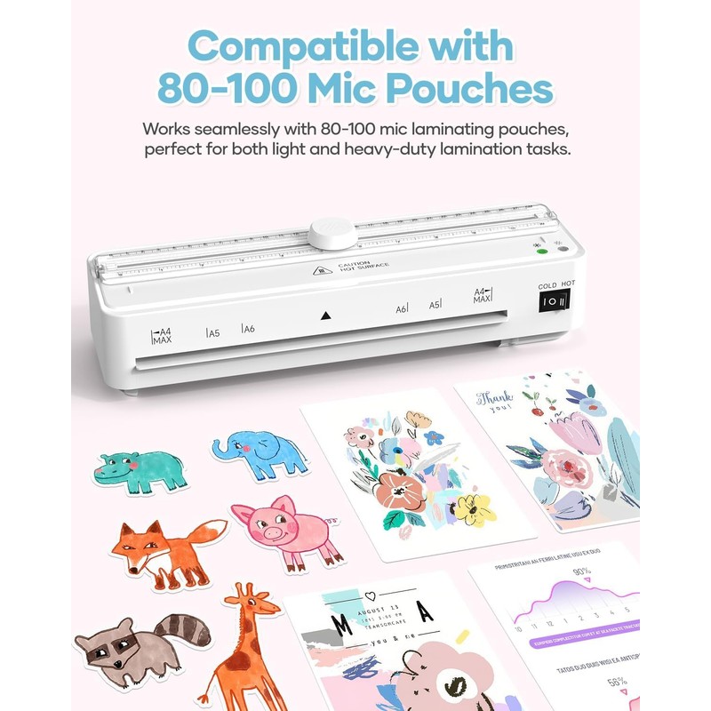 Laminator Machine with 20 Pack Letter Size Laminating Pouches (8.5"