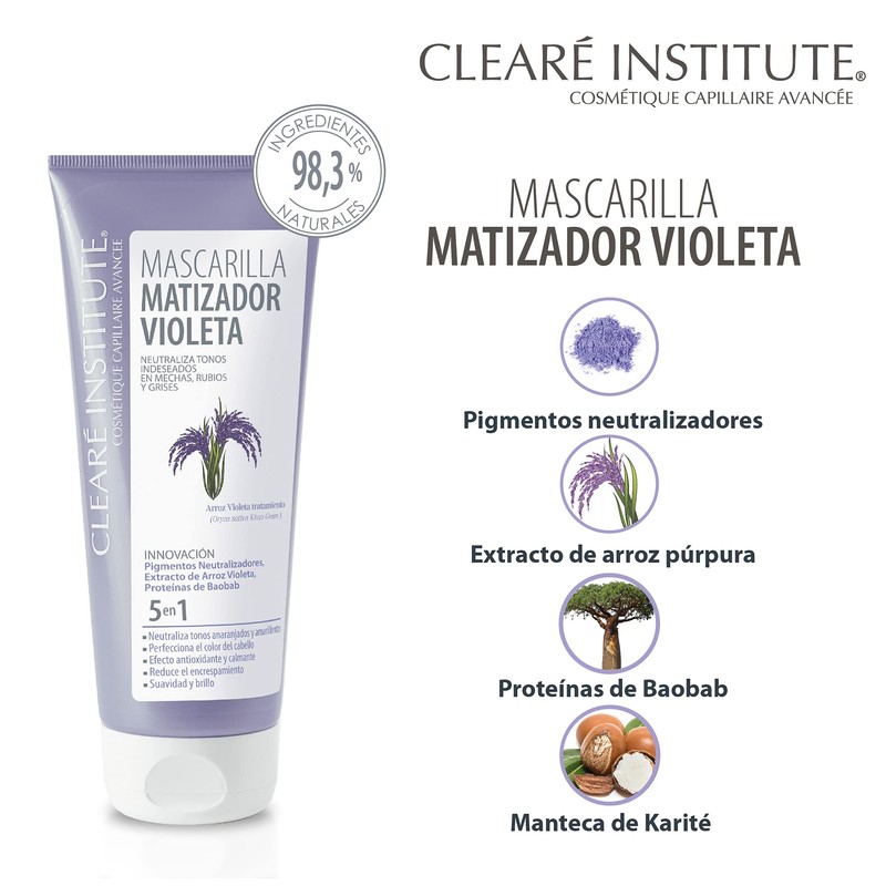 Clearé Institute Purple Matte Mask Neutralises Unwanted Tones Purple Matte