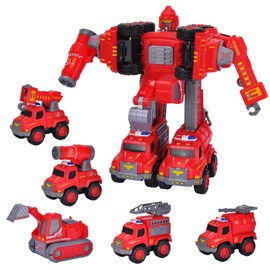 AMACAT-Toys for Ages 5-7 - 5 Year Old Boy Gift - 5 in 1 STEM Take Apart Trucks Transform to Robot - 5 6 7 Year Old Boy Birthday Gift - Boys Toys Age 4-6