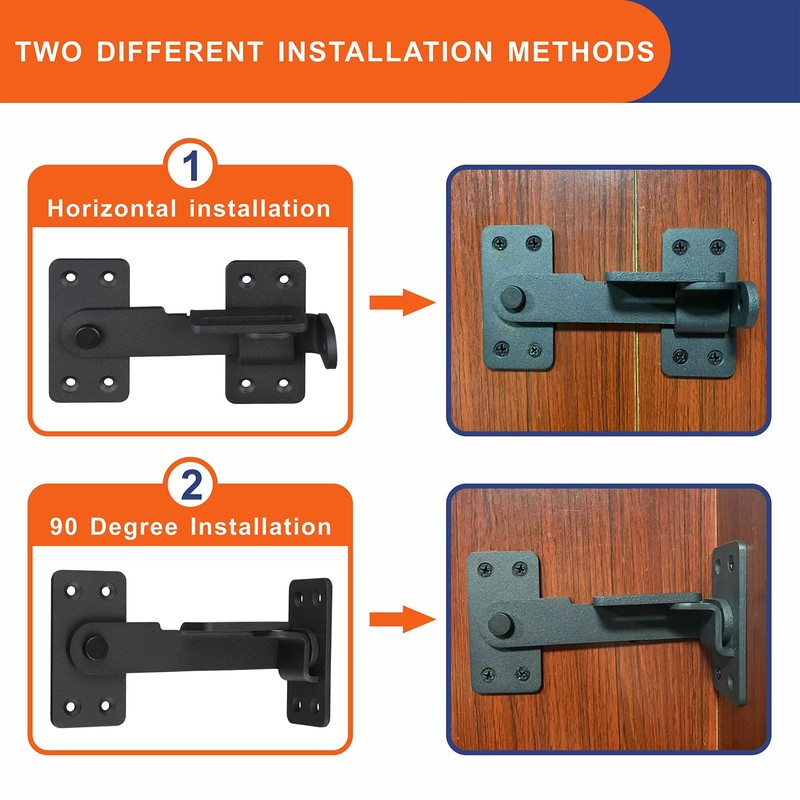 Flip Latch Lock,90 Degre Heavy Duty Gate Latch with Padlock