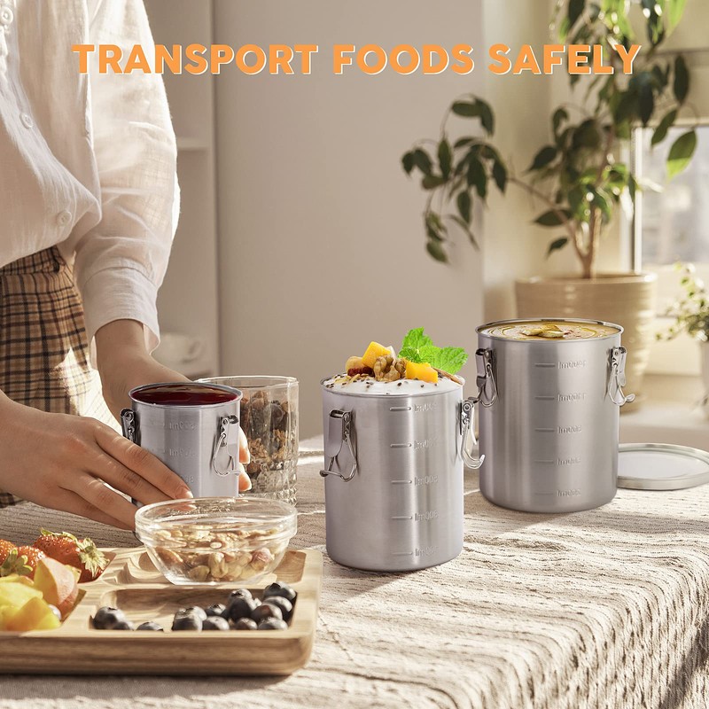 Tanjiae Compact Stainless Steel 100% Airtight Canisters Sets for Small