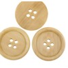Handarbeit-Lieblingsladen 10 Elegant Wooden Buttons 30 mm Round Natural 4-Hole