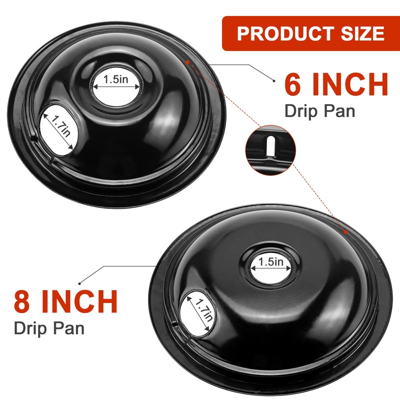 5304430149 5304430150 Porcelain Burner Drip Pan Cooktop Set & MP22YA