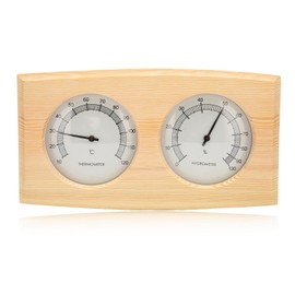 Wooden Thermometer Hygrometer for Sauna Room Double Dial Pointer Type Temperature Humidity Meter