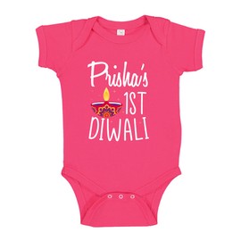 The Shirt Den My First Diwali Baby Bodysuit One Piece 18 mo Cyber Pink