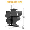 UZIMOO Fireplace Fan without Electricity, 4 Blades Stove Fan, Fireplace