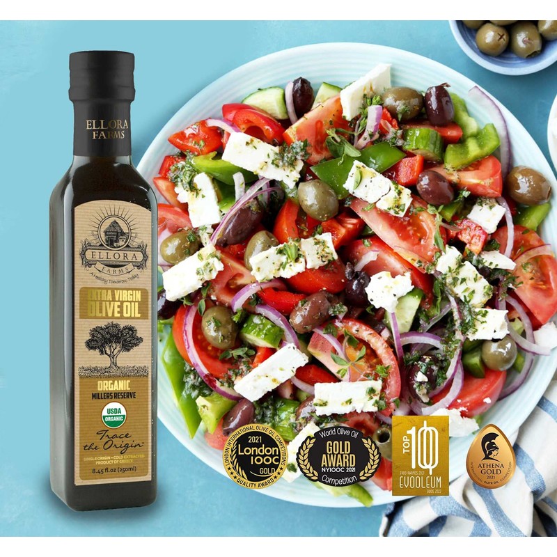 Ellora Farms, Organic Greek Extra Virgin Olive Oil, Single Origin,