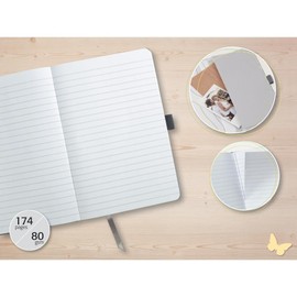 Sigel JN133 Jolie Notebook Diary Approx. A5 Lined Hard Cover Elastic Band Pen Loop Pocket Mint Green Sustainable Paper