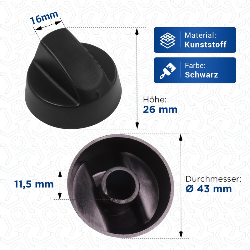 VIOKS Knob/Knob Cooker/Knob/Cooker Handle/Switch Cooker 43 mm Diameter with 5