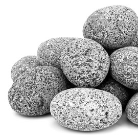 Pulovin 20 Pounds Lava Rocks for Fire Pit, 2-3 Inch Natural Volcanic Stones for Indoor Outdoor Gas Fireplaces, Decorative Garden Stone for Outdoor Landscaping, Walkways, Yard