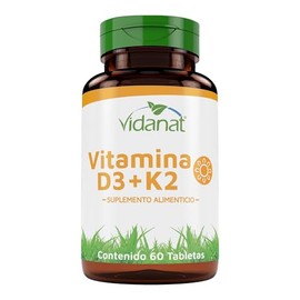 Vidanat Vitamina D3 + K2 60 Tabletas | 30 Servicios | Salud Ósea y Cardiovascular | Suplemento Alimenticio