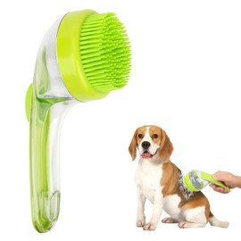 Dog Brushes for Shedding with Soap Dispenser, Dog Shampoo Brush, Pet Bath Brush Shampoo Massage, for Short & Long Hair Washing Grooming, Daily Cleaning (C)