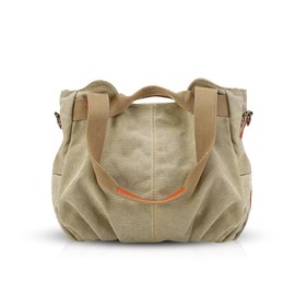 NICOLE & DORIS Canvas Bag Women's Tote Bag / Shoulder Bag / Canvas Bag / Handbag for Girls, khaki