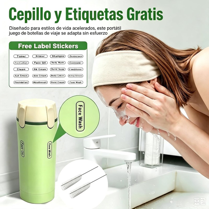Dispensador de Viaje 4 en 1 para Gym, Campamento y