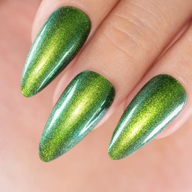 RARJSM Chameleon Glitter Gel Nail Polish Green to Blue Color Changing Pigments Gel Polish 15ML Multichrome Holographic Sparkle Shimmer Nail Gel Varnish Soak Off Curing Requires DIY at Home Salon