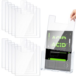 HFYZZ 10 Pack 8'' x 10'' Acrylic Literature Shield for 8.5'' x 11'' Brochure and Magazine Holders to Keep Papers from Falling Forward Clear Literature Holders Shield for Store Shopping Mall Office
