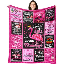 CITYSONG Flamingo Blanket for Women Girls, Flamingo Gifts for Girls, Pink Flamingo Blanket and Throws, Flamingo Lovers Birthday Gifts Decor Throw Blanket 60" x 50"
