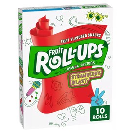 Pack of 10 Fruit Roll-Ups - Strawberry Blast 141 g Pack of 10 Fruity Delicious Fruit Rolls - Includes Exclusive Naschwerk Sticker