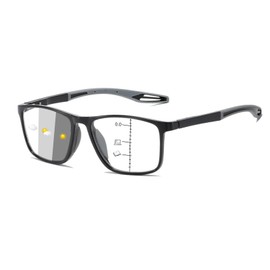 YIMI Progressive Photochromic Multifocus Reading Glasses for Men Women Spring Hinge Computer Anti Blue Light UV Sun Readers (Black, 1.50, multiplier_x)