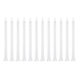 uxcell 20 Pcs Epoxy Tubes Static Mixer, 6.02-inch Plastic Resin Mixing Nozzle Flat Tip for AB Glue Adhesive Gun Applicator 50mL Cartridges, White