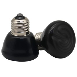 Abustle pig Mini Reptile Heat Lamp, 25w Infrared Ceramic Heat Emitter, No Light Emitting Reptile Heat Bulbs,Ceramic Heat Lamp for Amphibian, Chicken Coop,Cat, Turtle, Snake,Terrarium (2, 50 W)