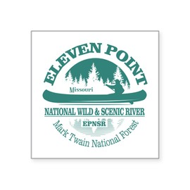 CafePress Eleven Point River Sticker Square Bumper Sticker Car Decal