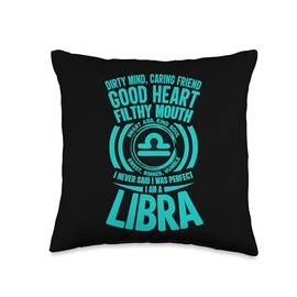 I Am Libra Smart Dirty Mind Good Sweet Fun September Libra Throw Pillow