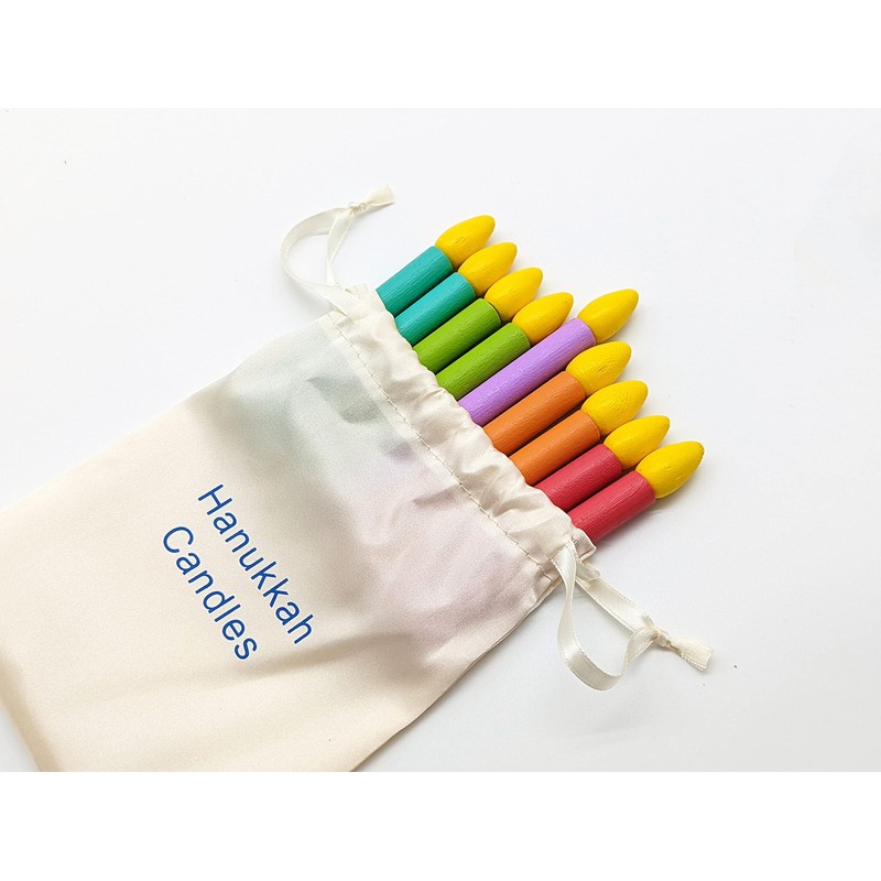 2-Pack Hanukkah Children's Wooden Chanukah Menorah with Removable Candles