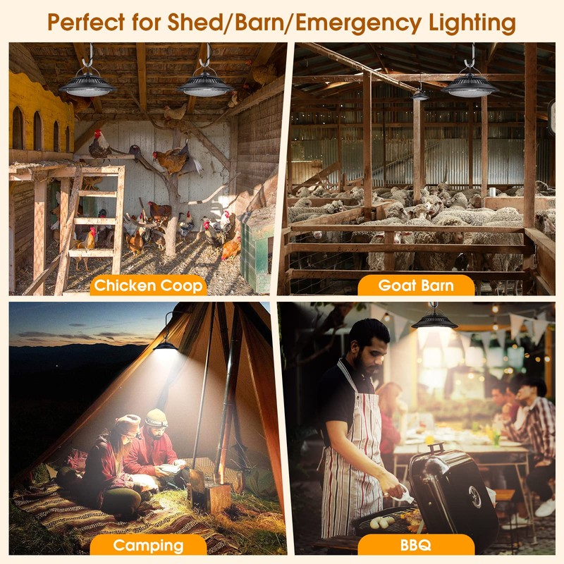 SunBonar Solar Shed Lights Indoor 2 Pack, 3200K/4000K/6000K Dimmable Daytime